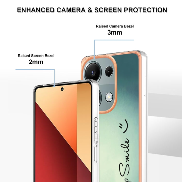 For Xiaomi Redmi Note 13 Pro 4G/Poco M6 Pro 4G Electroplating Marble Dual-side IMD Phone Case(Smile) - Xiaomi Cases by buy2fix | Online Shopping UK | buy2fix