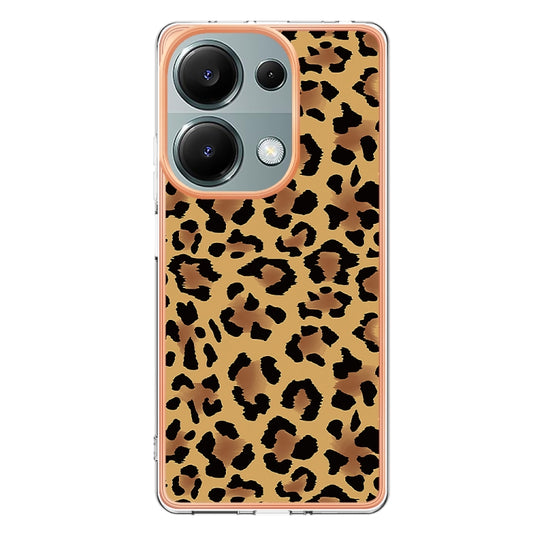 For Xiaomi Redmi Note 13 Pro 4G/Poco M6 Pro 4G Electroplating Marble Dual-side IMD Phone Case(Leopard Print) by buy2fix