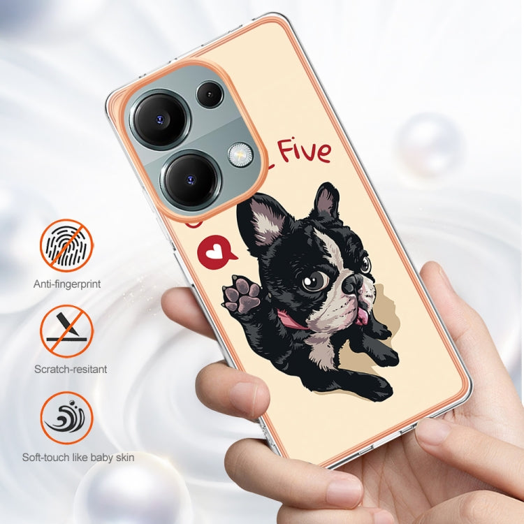 For Xiaomi Redmi Note 13 Pro 4G/Poco M6 Pro 4G Electroplating Marble Dual-side IMD Phone Case(Lucky Dog) by buy2fix