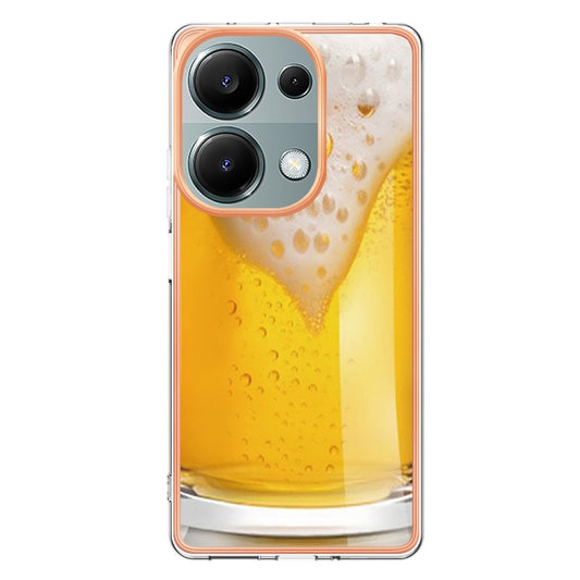 For Xiaomi Redmi Note 13 Pro 4G/Poco M6 Pro 4G Electroplating Marble Dual-side IMD Phone Case(Draft Beer) by buy2fix