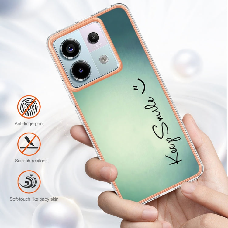 For Xiaomi Redmi Note 13 Pro 5G Global Electroplating Marble Dual-side IMD Phone Case(Smile) by buy2fix