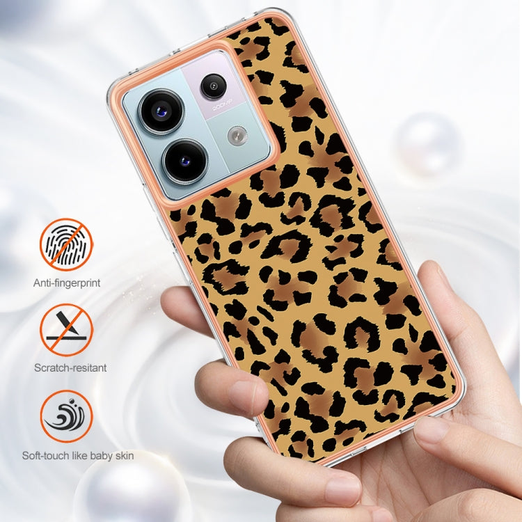 For Xiaomi Redmi Note 13 Pro 5G Global Electroplating Marble Dual-side IMD Phone Case(Leopard Print) by buy2fix