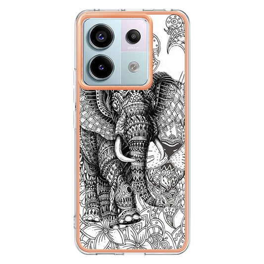 For Xiaomi Redmi Note 13 Pro 5G Global Electroplating Marble Dual-side IMD Phone Case(Totem Elephant) by buy2fix