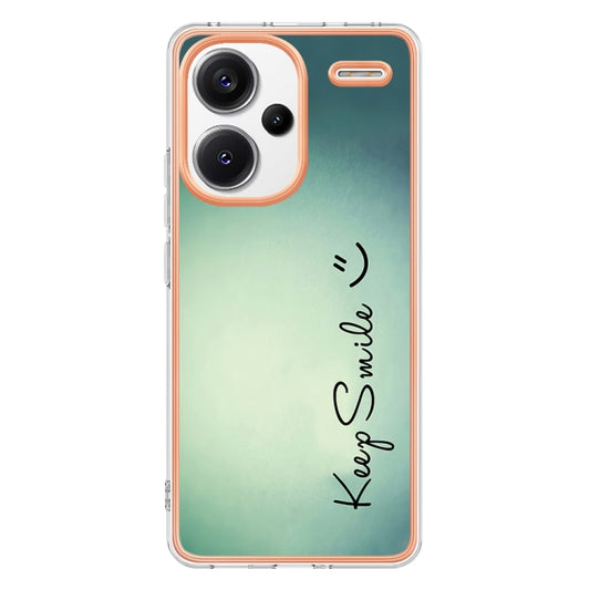 For Xiaomi Redmi Note 13 Pro+ 5G Electroplating Marble Dual-side IMD Phone Case(Smile) by buy2fix