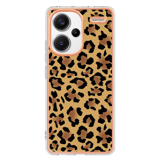 For Xiaomi Redmi Note 13 Pro+ 5G Electroplating Marble Dual-side IMD Phone Case(Leopard Print) by buy2fix
