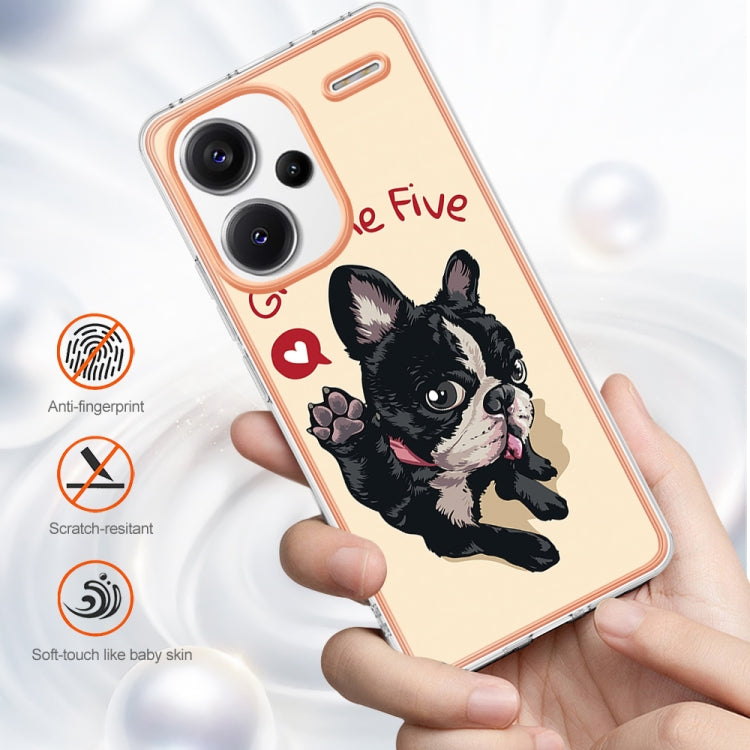For Xiaomi Redmi Note 13 Pro+ 5G Electroplating Marble Dual-side IMD Phone Case(Lucky Dog) by buy2fix