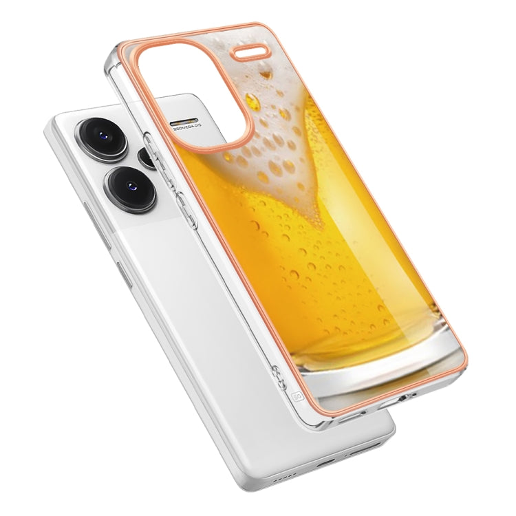 For Xiaomi Redmi Note 13 Pro+ 5G Electroplating Marble Dual-side IMD Phone Case(Draft Beer) - Xiaomi Cases by buy2fix | Online Shopping UK | buy2fix
