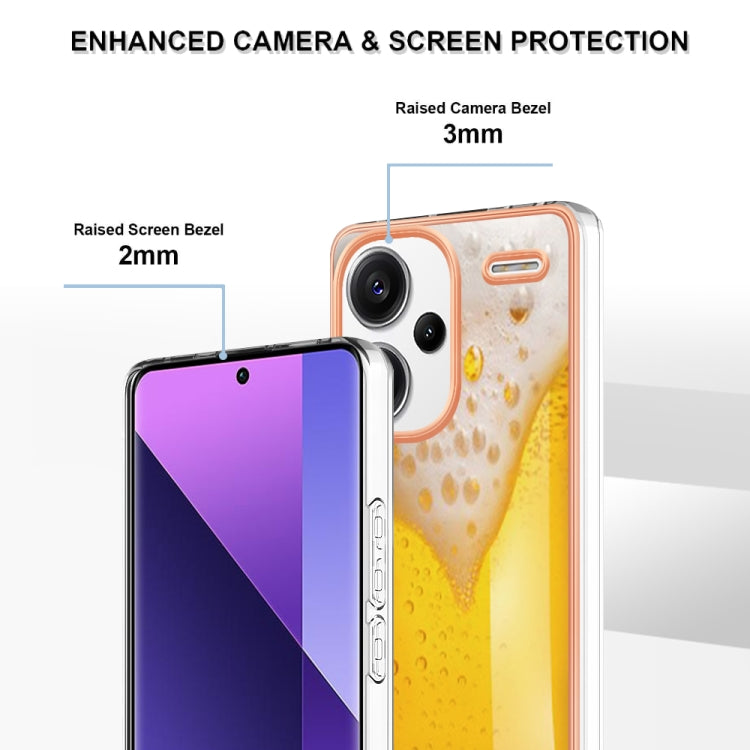 For Xiaomi Redmi Note 13 Pro+ 5G Electroplating Marble Dual-side IMD Phone Case(Draft Beer) - Xiaomi Cases by buy2fix | Online Shopping UK | buy2fix