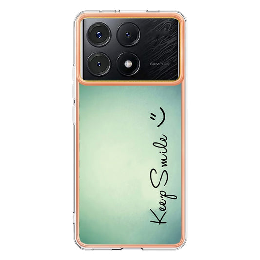 For Xiaomi Poco X6 Pro / Redmi K70E Electroplating Marble Dual-side IMD Phone Case(Smile) by buy2fix