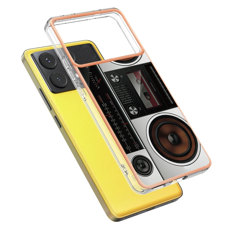 For Xiaomi Poco X6 Pro / Redmi K70E Electroplating Marble Dual-side IMD Phone Case(Retro Radio) - Xiaomi Cases by buy2fix | Online Shopping UK | buy2fix
