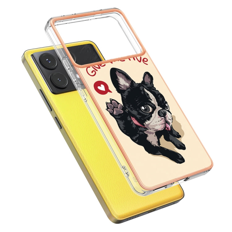 For Xiaomi Poco X6 Pro / Redmi K70E Electroplating Marble Dual-side IMD Phone Case(Lucky Dog) - Xiaomi Cases by buy2fix | Online Shopping UK | buy2fix