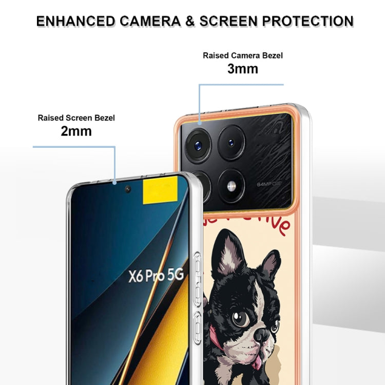 For Xiaomi Poco X6 Pro / Redmi K70E Electroplating Marble Dual-side IMD Phone Case(Lucky Dog) - Xiaomi Cases by buy2fix | Online Shopping UK | buy2fix