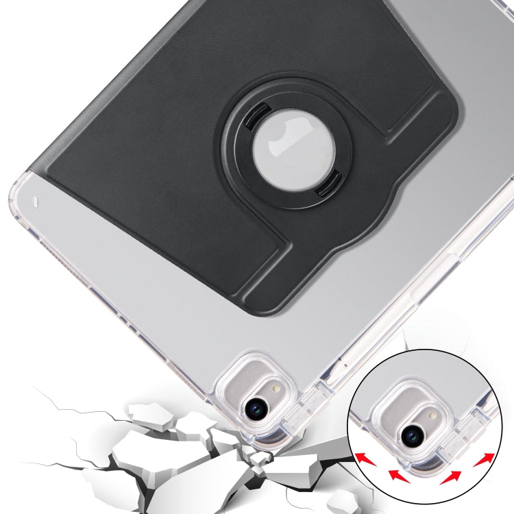 For iPad Air 13 2025 / 2024 Clear Acrylic 360 Rotation Detachable Leather Tablet Case(Black) - iPad Air 13 2025 / 2024 Cases by buy2fix | Online Shopping UK | buy2fix
