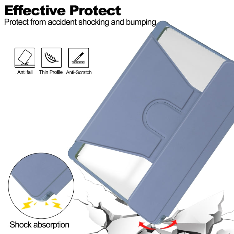For Samsung Galaxy Tab S9 360 Rotation Transparent Smart Leather Case with Keyboard(Lavender) - Galaxy Tab S9 Cases by buy2fix | Online Shopping UK | buy2fix