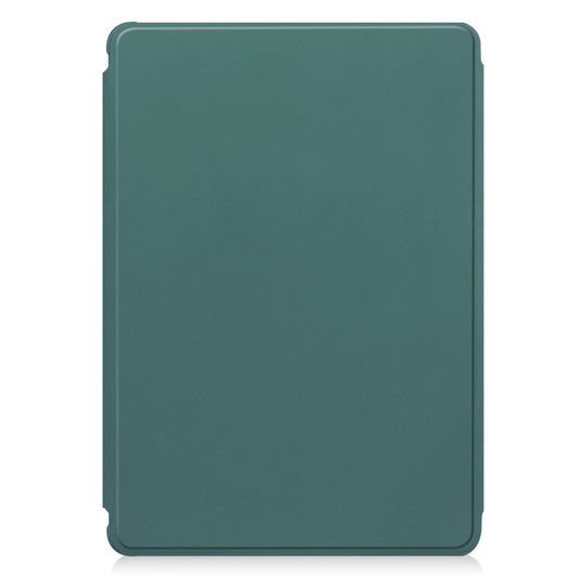 For Samsung Galaxy Tab S9 FE+ / S10+ 360 Rotation Transparent Smart Leather Case with Keyboard(Dark Green) by buy2fix