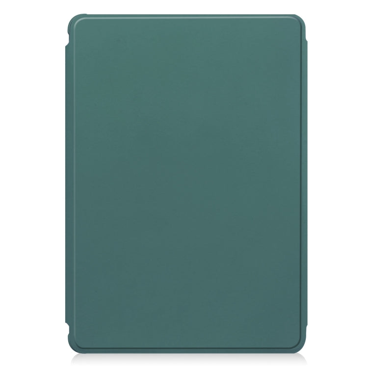 For Samsung Galaxy Tab S9 FE / S10 FE 360 Rotation Transparent Smart Leather Case with Keyboard(Dark Green) - Galaxy Tab S9 FE by buy2fix | Online Shopping UK | buy2fix