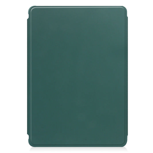 For Samsung Galaxy Tab A9+ 360 Rotation Transparent Smart Leather Case with Keyboard(Dark Green) by buy2fix