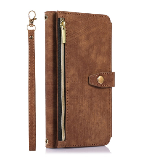 For Google Pixel 6a Dream 9-Card Wallet Zipper Bag Leather Phone Case(Brown) by buy2fix