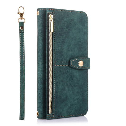 For Google Pixel 6 Dream 9-Card Wallet Zipper Bag Leather Phone Case(Green) by buy2fix