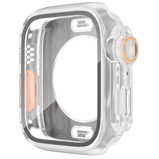 For Apple Watch Series 6 / 5 / 4 / SE 44mm Change to Ultra 49mm Waterproof All-Inclusive Film Hybrid PC Watch Case(Transparent) by buy2fix