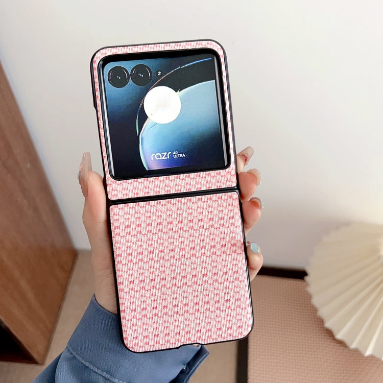 For Motorola Razr 40 Ultra Fantasy Weave Pattern Protective Phone Case(Pink) - Motorola Cases by buy2fix | Online Shopping UK | buy2fix