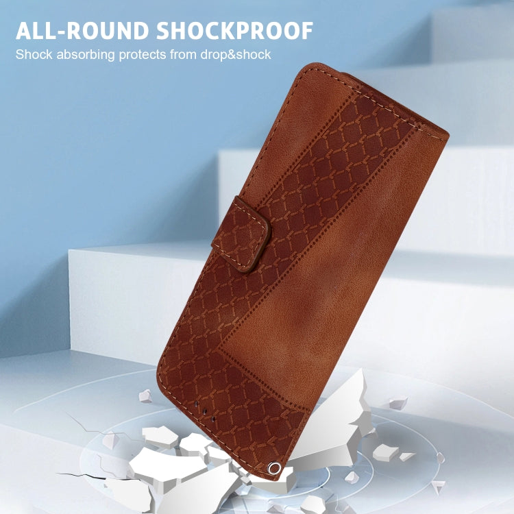 For Motorola Moto G Play 4G 2024 Seven-shaped Embossed Leather Phone Case(Brown) by buy2fix