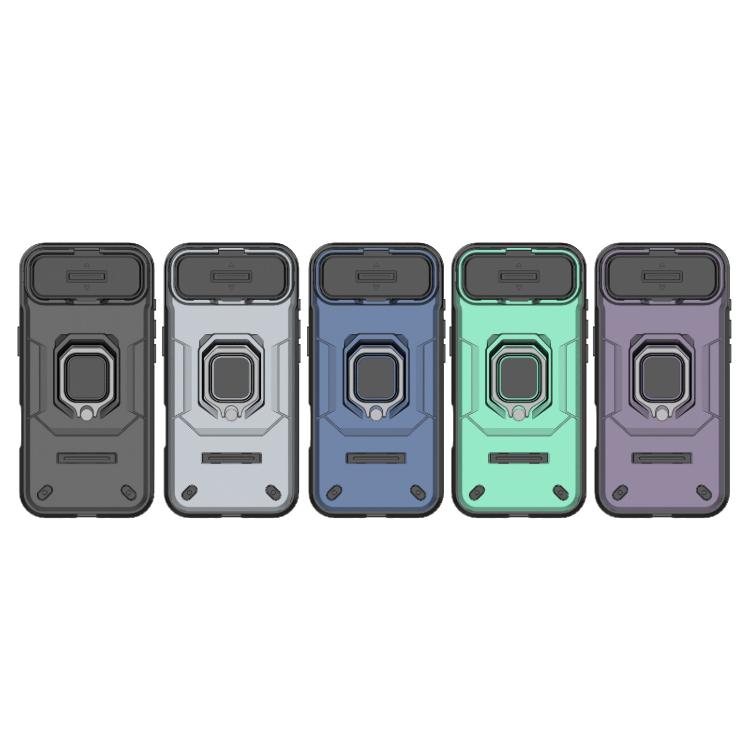 For iPhone Air Sliding Camshield TPU + PC Shockproof Phone Case with Holder(Green) - iPhone Air Cases by buy2fix | Online Shopping UK | buy2fix