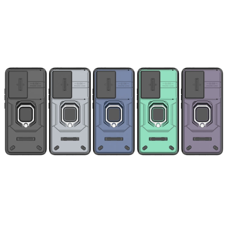 For Xiaomi Redmi K60 5G Sliding Camshield TPU + PC Shockproof Phone Case with Holder(Black) by buy2fix