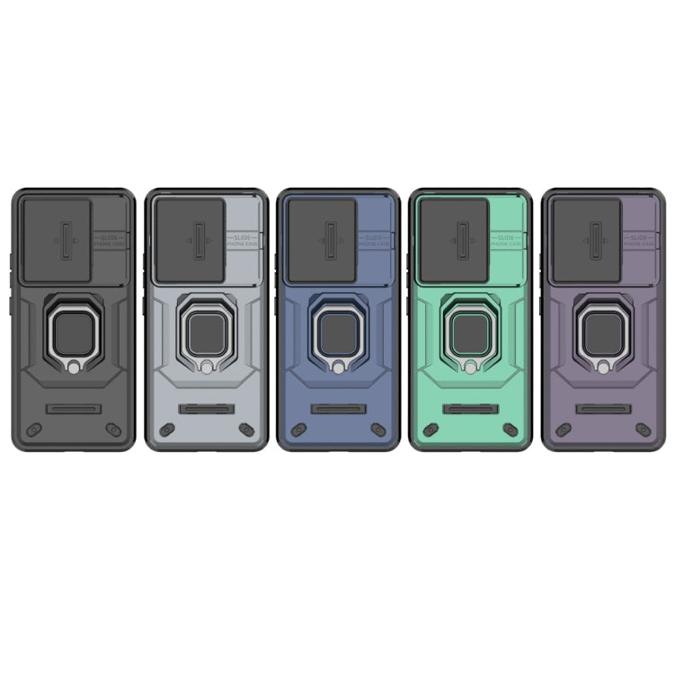 For Xiaomi Redmi Note 13 Pro 5G Sliding Camshield TPU + PC Shockproof Phone Case with Holder(Purple) by buy2fix