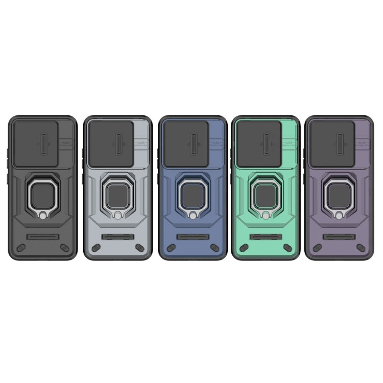 For Xiaomi 14 Sliding Camshield TPU + PC Shockproof Phone Case with Holder(Purple) by buy2fix