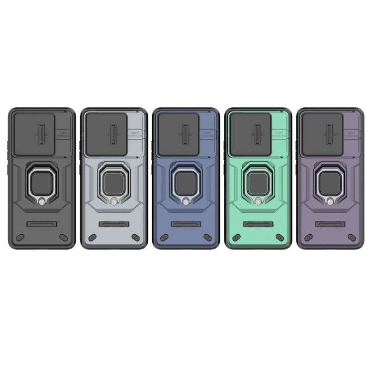 For Xiaomi Redmi K70 5G Sliding Camshield TPU + PC Shockproof Phone Case with Holder(Green) - Xiaomi Cases by buy2fix | Online Shopping UK | buy2fix