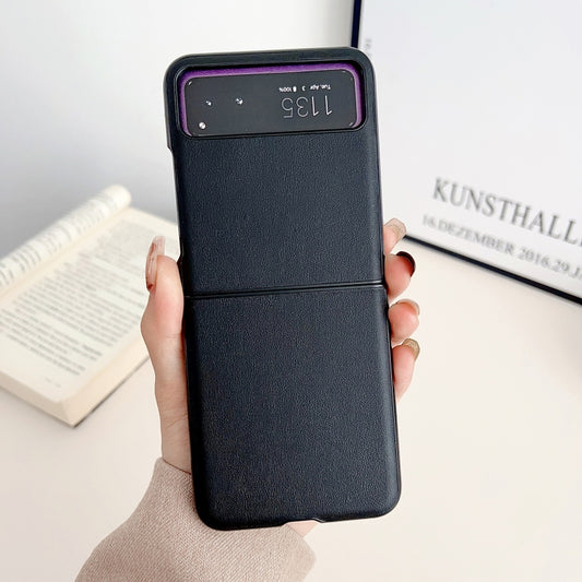 For Motorola Razr 40 Solid Color Leather Texture Phone Case(Black) by buy2fix