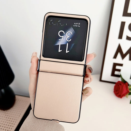 For Motorola Razr 40 Ultra Solid Color Leather Texture Three-stage Phone Case(Gold) by buy2fix