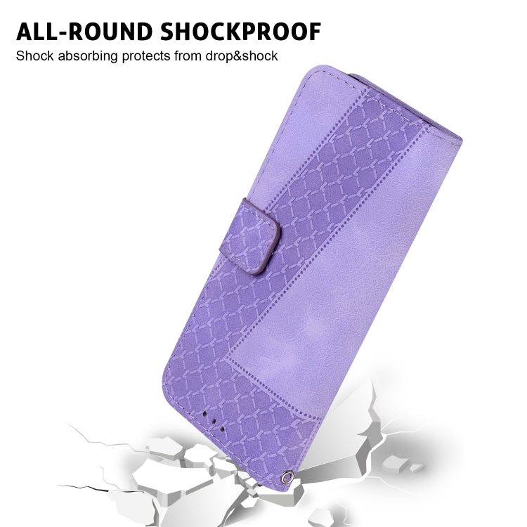 For Samsung Galaxy Note20 Ultra Seven-shaped Embossed Leather Phone Case(Purple) by buy2fix