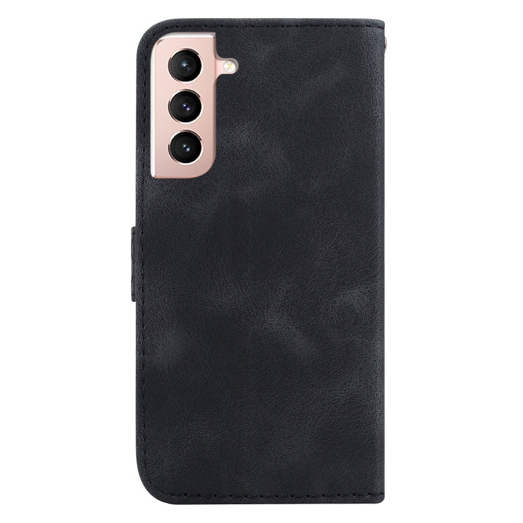 For Samsung Galaxy S22 5G Seven-shaped Embossed Leather Phone Case(Black) - Galaxy S22 5G Cases by buy2fix | Online Shopping UK | buy2fix