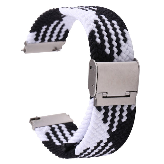 For Samsung Galaxy Watch 6 / 6 Classic Nylon Braided Metal Buckle Watch Band(Z Black White) by buy2fix
