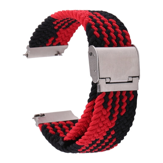 For Samsung Galaxy Watch 6 / 6 Classic Nylon Braided Metal Buckle Watch Band(Z Black Red) by buy2fix