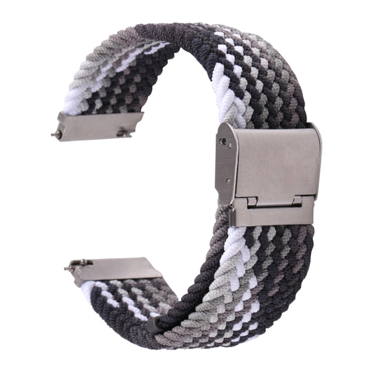 For Samsung Galaxy Watch 6 / 6 Classic Nylon Braided Metal Buckle Watch Band(Z Black Gray) by buy2fix