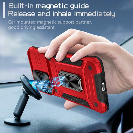 For Redmi Note 12 Pro Global Camshield Robot TPU Hybrid PC Phone Case(Red) by buy2fix