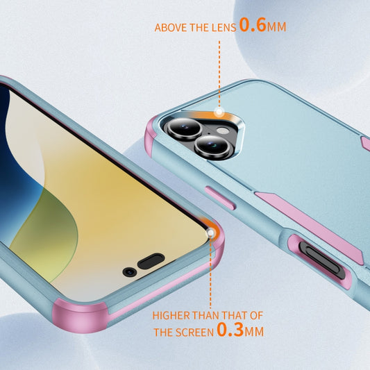 For iPhone 16 Plus Commuter Shockproof TPU + PC Phone Case(Grey Green+Pink) by buy2fix