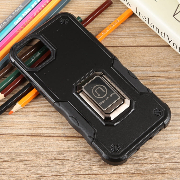 For iPhone 15 Plus Non-slip Shockproof Armor Phone Case with Ring Holder(Black) - iPhone 15 Plus Cases by buy2fix | Online Shopping UK | buy2fix