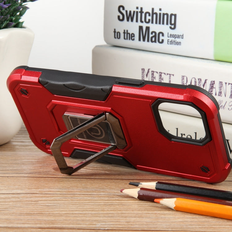 For iPhone 15 Non-slip Shockproof Armor Phone Case with Ring Holder(Red) - iPhone 15 Cases by buy2fix | Online Shopping UK | buy2fix