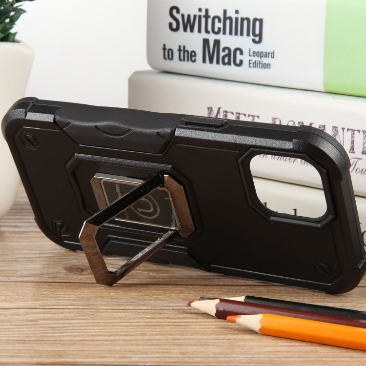 For iPhone 15 Non-slip Shockproof Armor Phone Case with Ring Holder(Black) - iPhone 15 Cases by buy2fix | Online Shopping UK | buy2fix