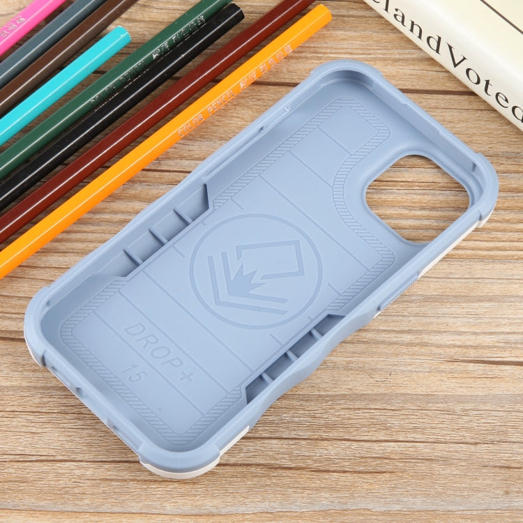 For iPhone 15 Non-slip Shockproof Armor Phone Case with Ring Holder(White) - iPhone 15 Cases by buy2fix | Online Shopping UK | buy2fix
