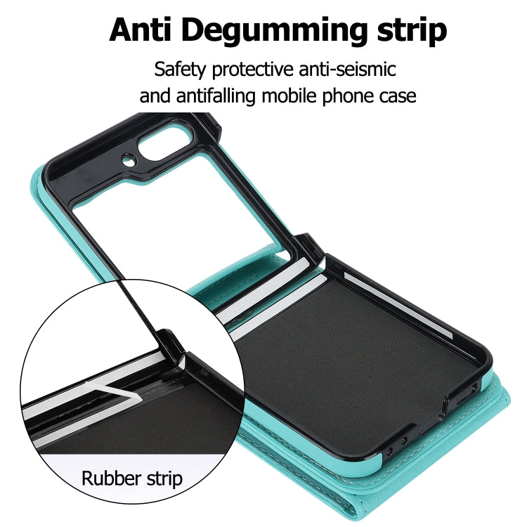 For Samsung Galaxy Z Flip6 / Flip7 FE Litchi Texture RFID Card Slot Phone Case with Ring Holder(Green) - Galaxy Z Flip6 5G Cases by buy2fix | Online Shopping UK | buy2fix
