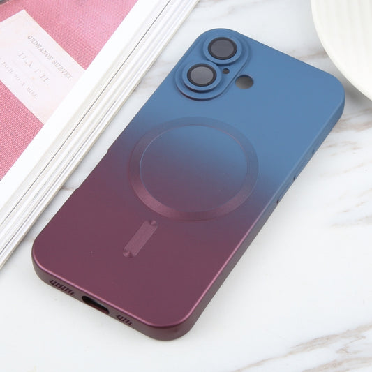 For iPhone 16 Plus Liquid TPU Silicone Gradient MagSafe Phone Case(Blue Purple) by buy2fix