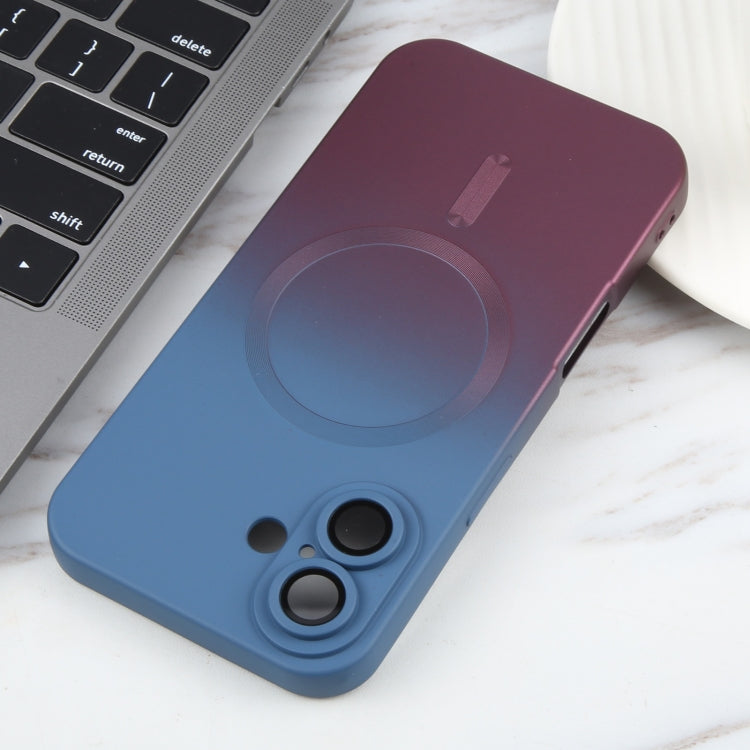 For iPhone 16 Plus Liquid TPU Silicone Gradient MagSafe Phone Case(Blue Purple) by buy2fix