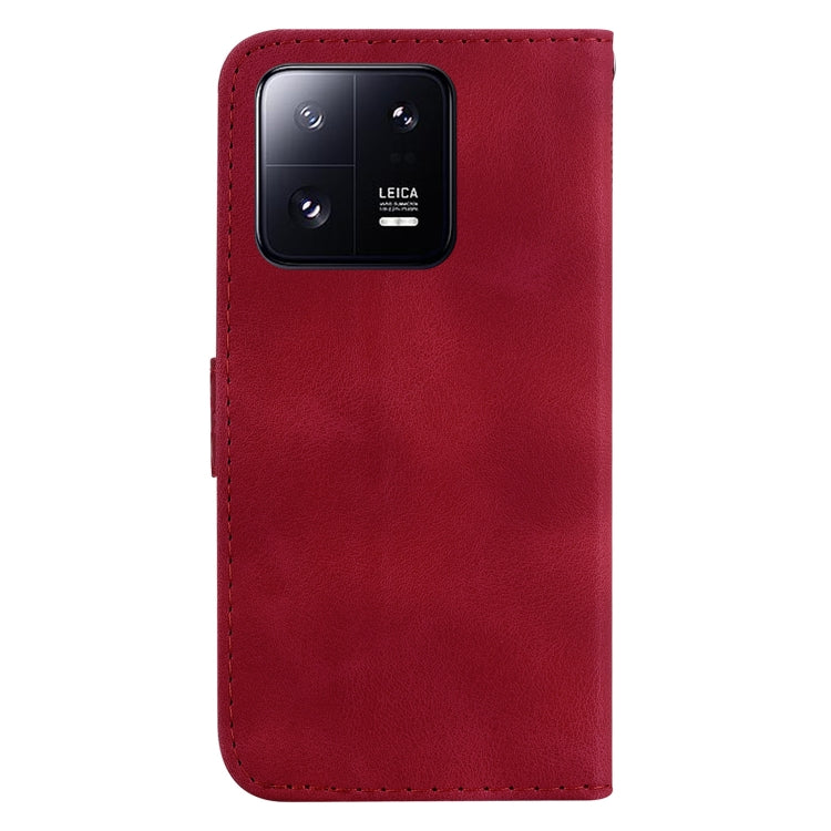 For Xiaomi 13 Pro 7-shaped Embossed Leather Phone Case(Red) - Xiaomi Cases by buy2fix | Online Shopping UK | buy2fix