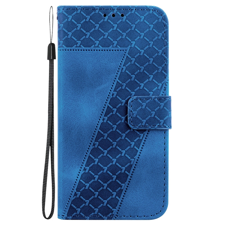 For Xiaomi Redmi K70E / Poco X6 Pro 7-shaped Embossed Leather Phone Case(Blue) - Xiaomi Cases by buy2fix | Online Shopping UK | buy2fix