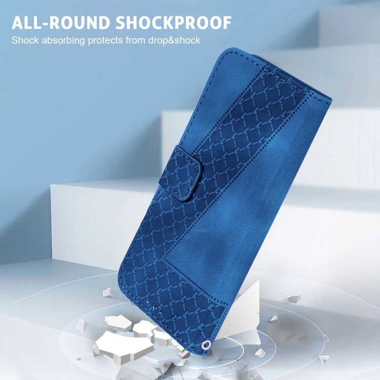 For Xiaomi Redmi K70E / Poco X6 Pro 7-shaped Embossed Leather Phone Case(Blue) - Xiaomi Cases by buy2fix | Online Shopping UK | buy2fix